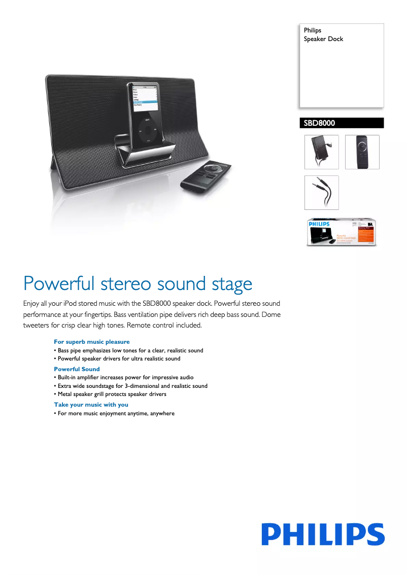 Page n°1 - Brochure Philips SBD8000