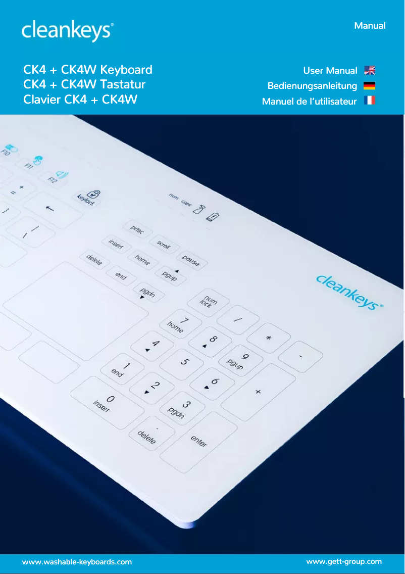 Page n°1 - Manuel utilisateur Cleankeys CK4