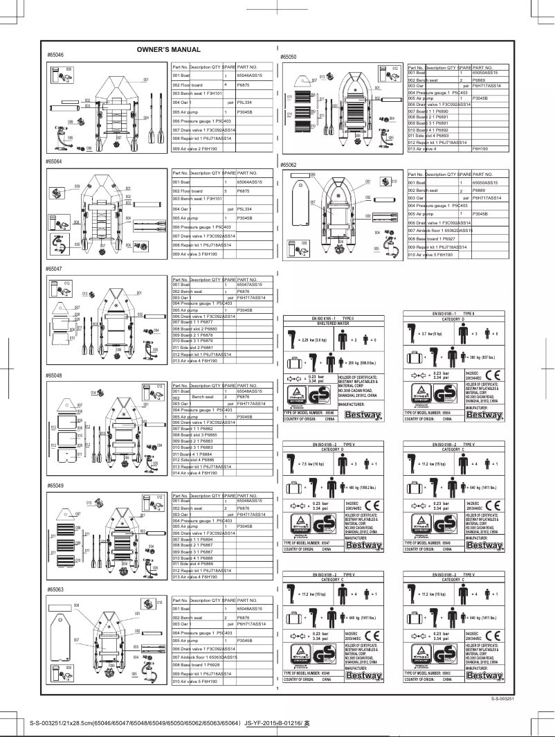 Page n°1 - Manuel utilisateur Bestway Hydro Force Caspian Pro 65047