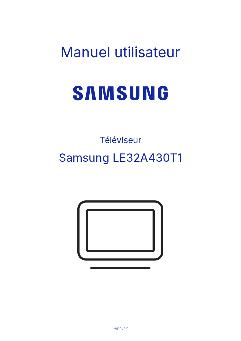 Image de la première page du manuel de l'appareil LE32A430T1