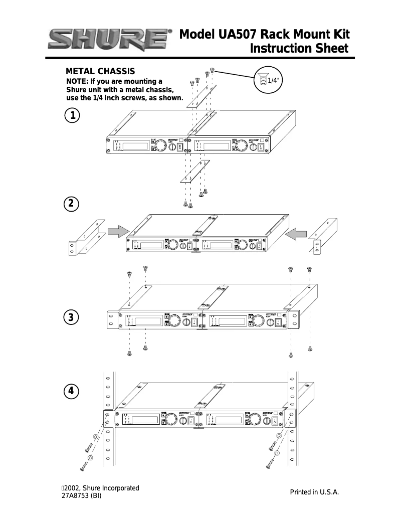 Página 1 del manual Manual de usuario Shure UA507