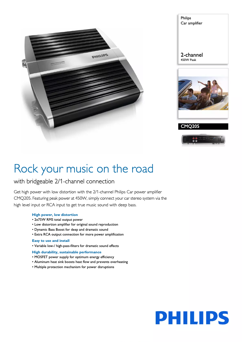Page 1 de la notice Brochure Philips CMQ205