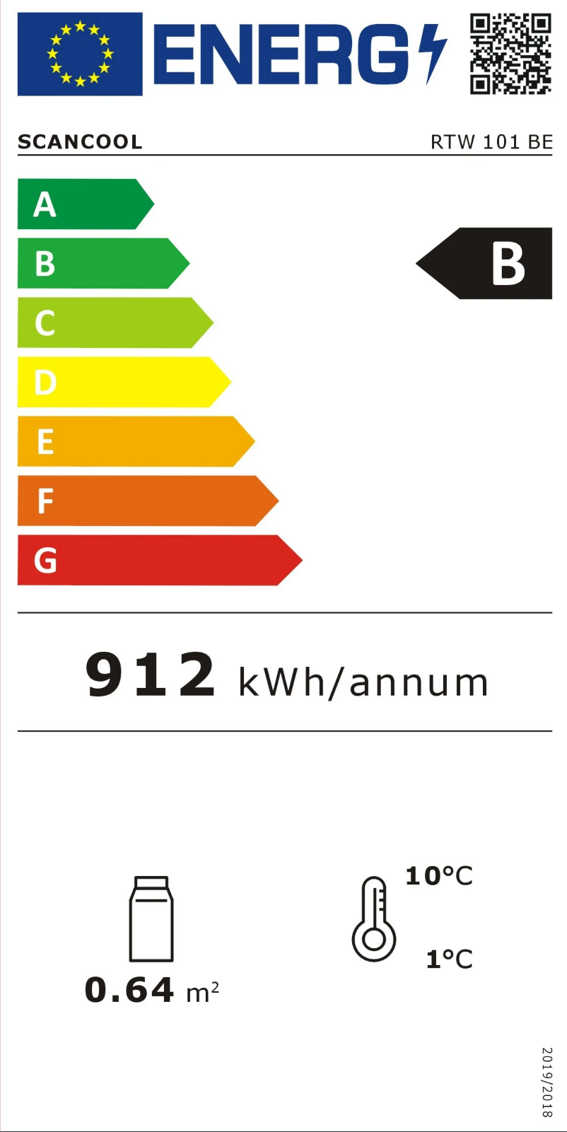 Page n°1 - Label énergétique Scandomestic RTW 101 BE