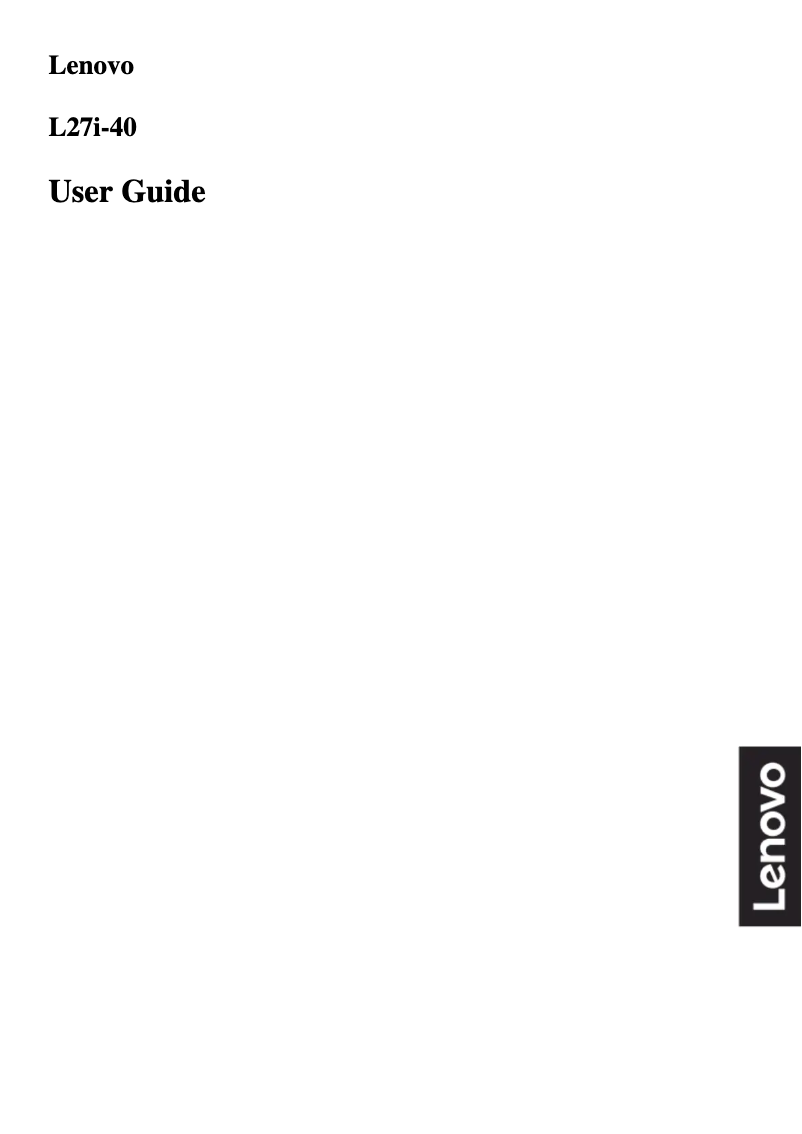 Page 1 de la notice Manuel utilisateur Lenovo L27i-40