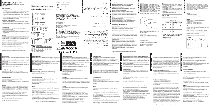 Image de la première page du manuel de l'appareil X Silent MAX Platinum 1300