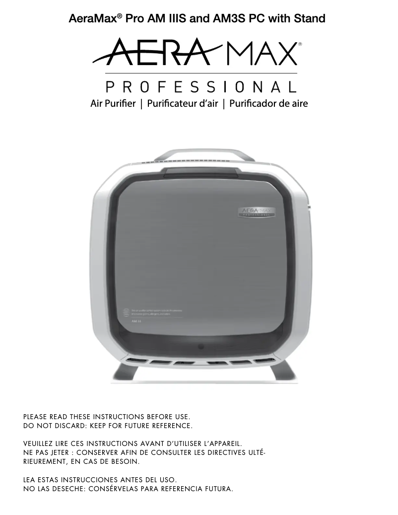 Page n°1 - Manuel utilisateur Fellowes AeraMax Pro AM 3S