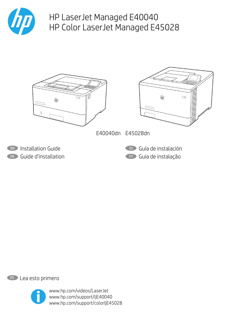 Page n°1 - Manuel utilisateur HP Color LaserJet Managed E45028