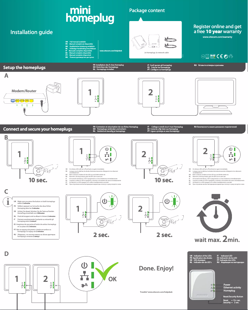 Page 1 de la notice Manuel utilisateur Sitecom LN-551