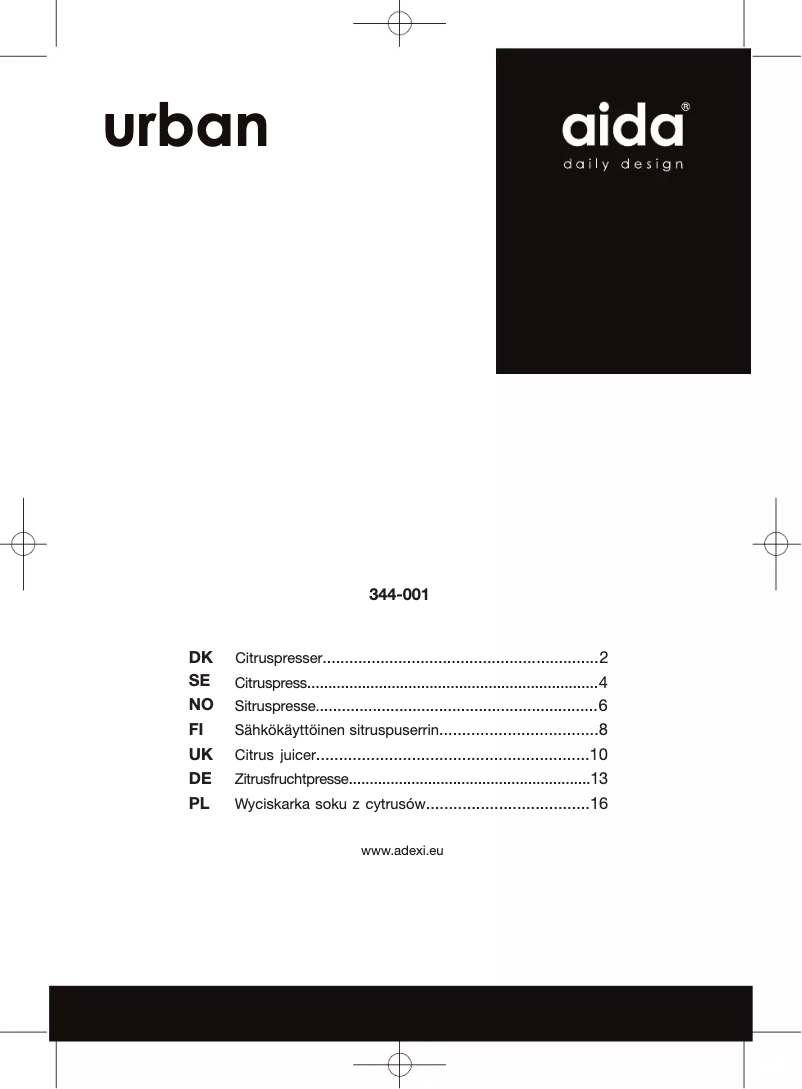 Page n°1 - Manuel utilisateur Aida 344-001