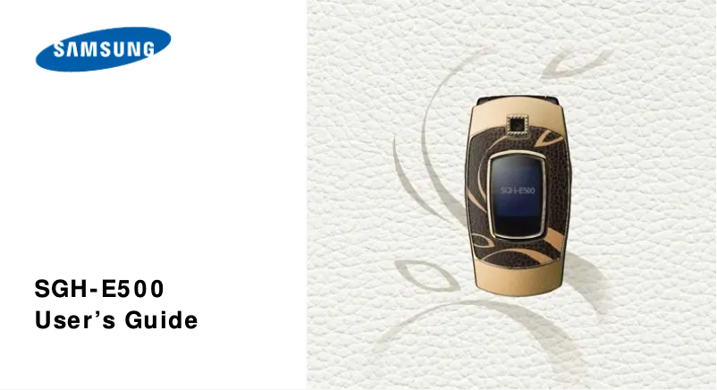 Page 1 de la notice Manuel utilisateur Samsung SGH-E500
