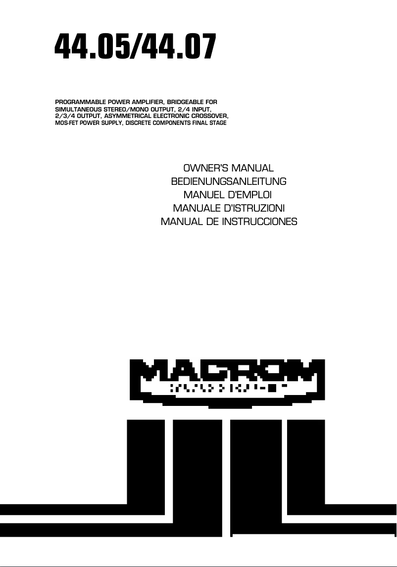 Page 1 de la notice Manuel utilisateur Macrom 44.07
