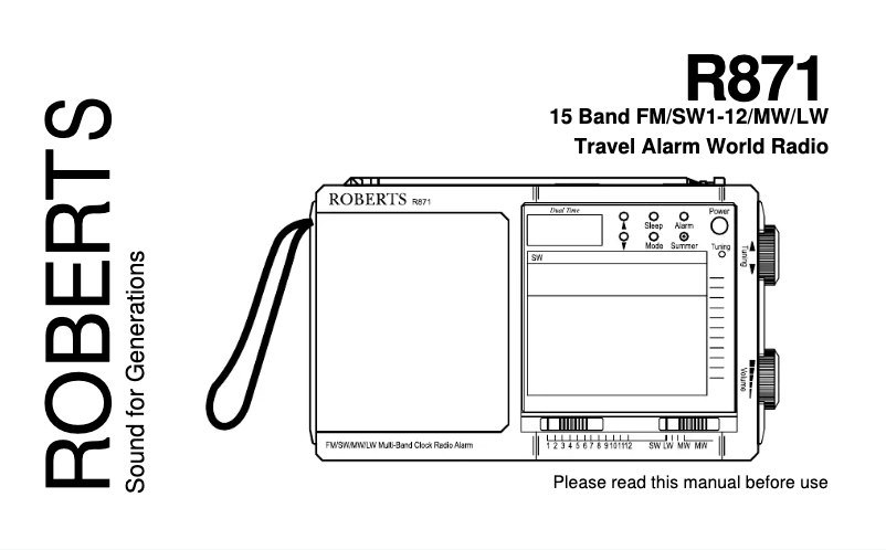 Page n°1 - Manuel utilisateur Roberts R871