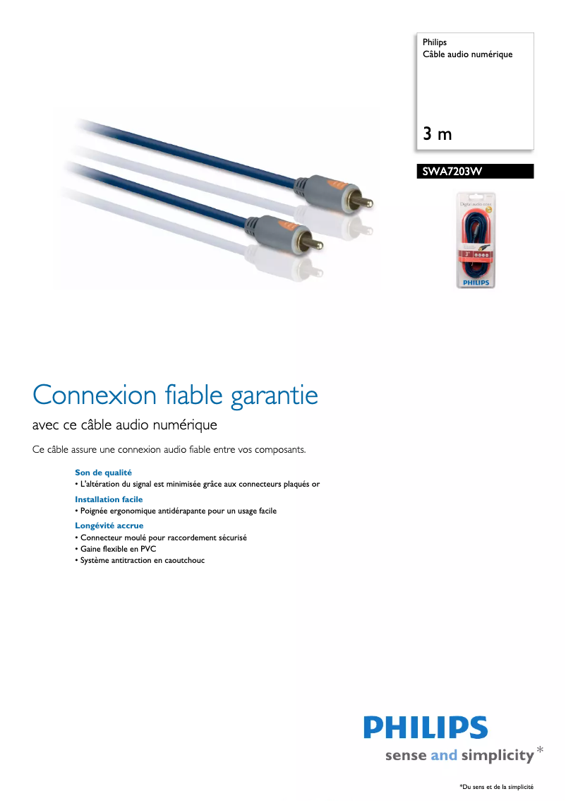Image de la première page du manuel de l'appareil SWA7203W