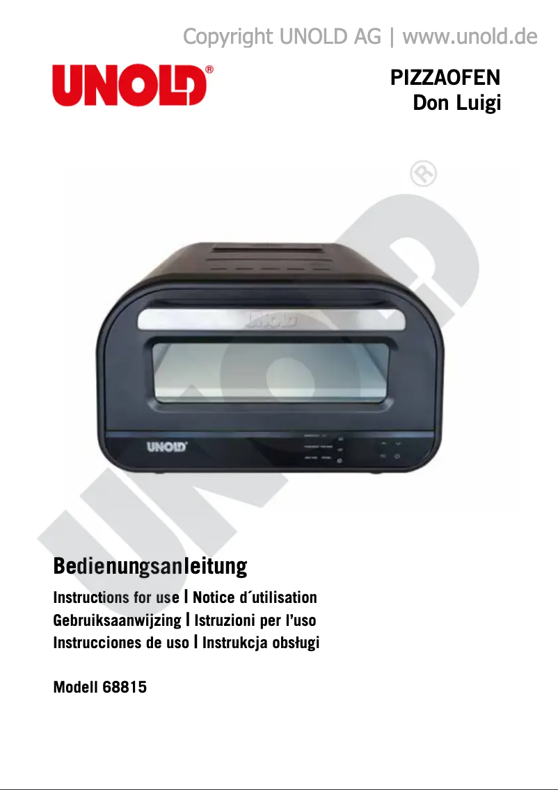 Page n°1 - Manuel utilisateur Unold Don Luigi 68815