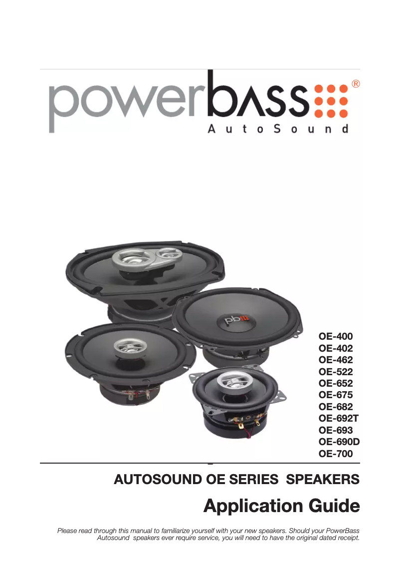 Page n°1 - Manuel utilisateur PowerBass Autosound OE-700