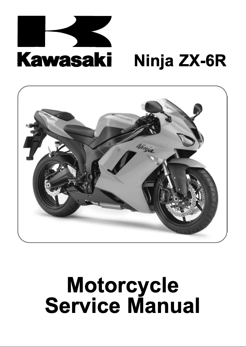 Image de la première page du manuel de l'appareil Ninja ZX-6R (2007)