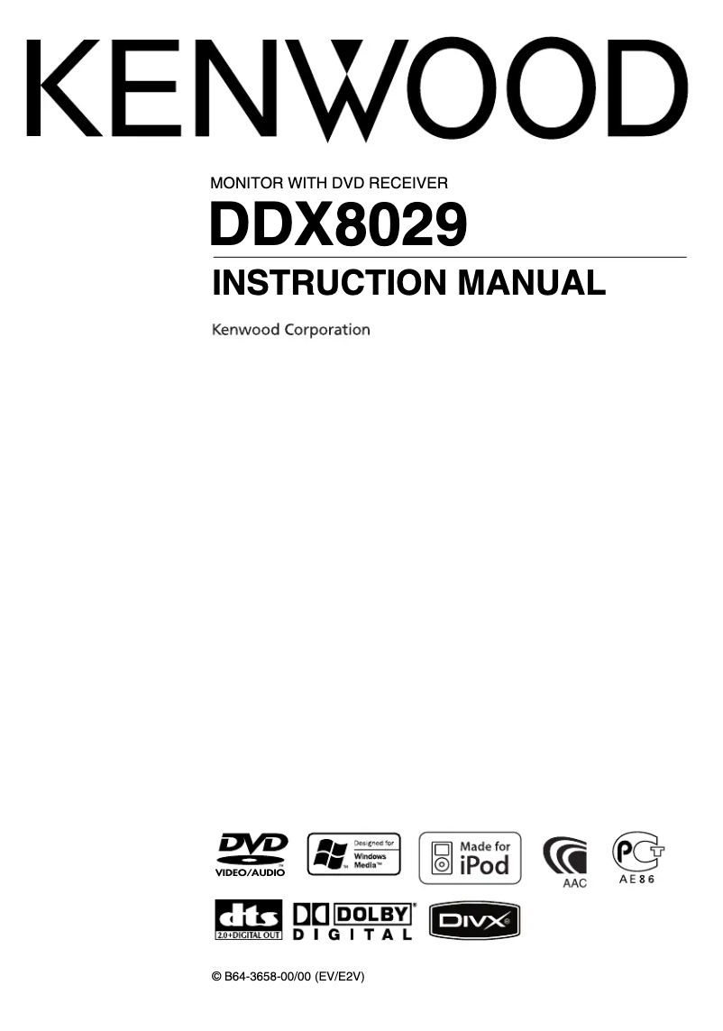 Page n°1 - Manuel utilisateur Kenwood DDX-8029Y