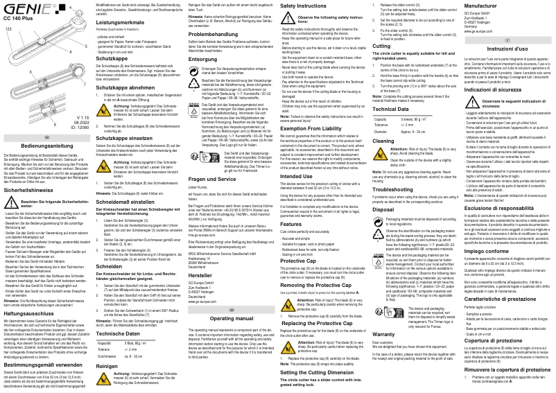 Image de la première page du manuel de l'appareil CC 140 Plus