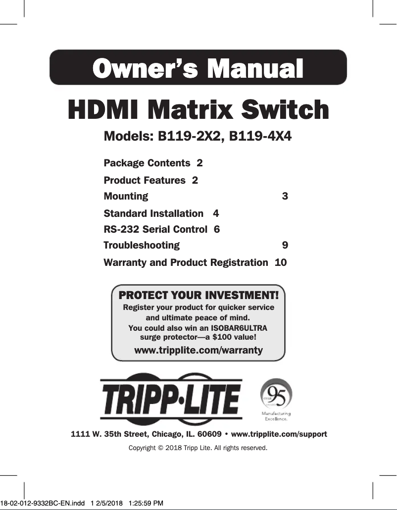 Page n°1 - Manuel utilisateur Tripp Lite B119-2X2