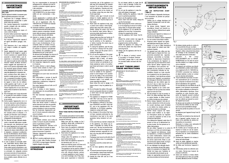 Page 1 de la notice Manuel utilisateur Ariete Sorbet Maker 632