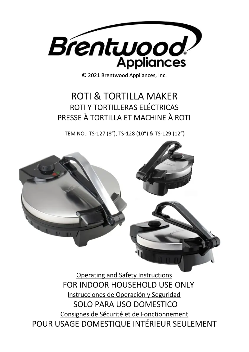 Page 1 de la notice Manuel utilisateur Brentwood TS-129