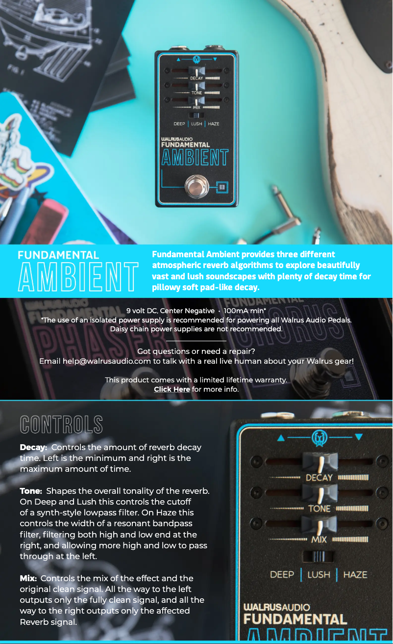 Image de la première page du manuel de l'appareil Fundamental Ambient