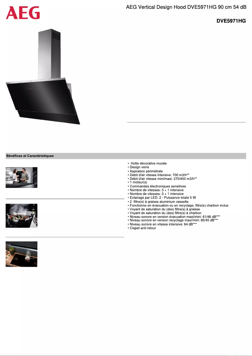 Página 1 del manual Ficha técnica AEG DVE5971HG