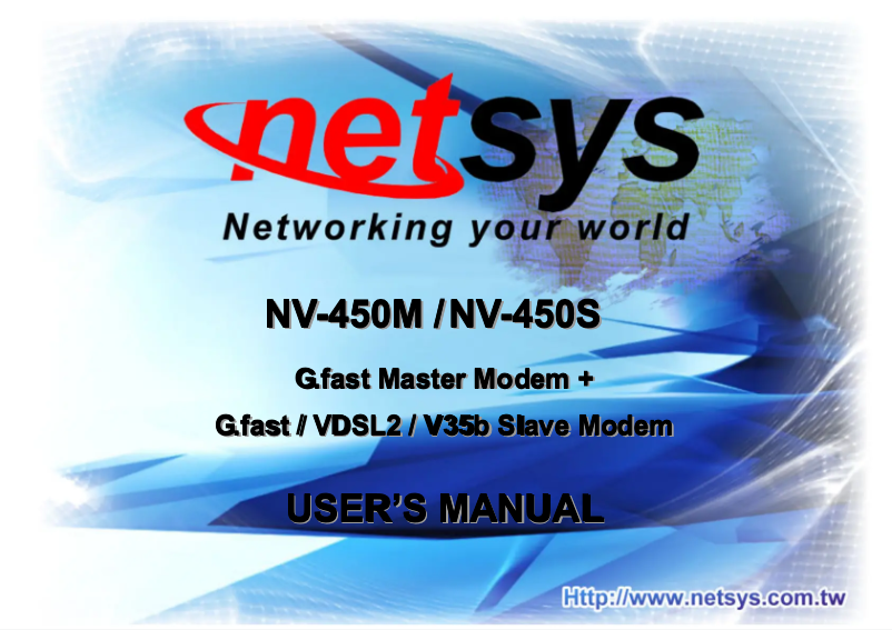 Page 1 de la notice Manuel utilisateur Netsys NV-450S