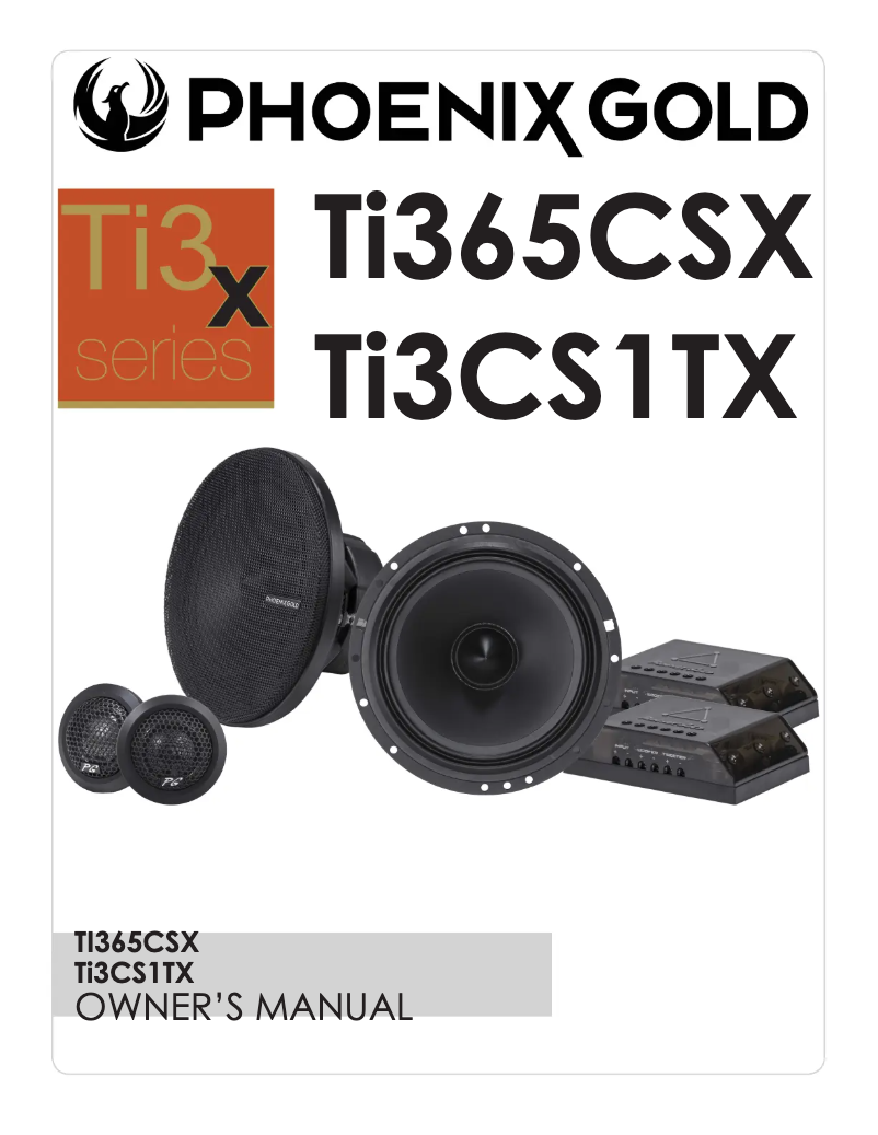 Page n°1 - Manuel utilisateur Phoenix Gold TI365CSX