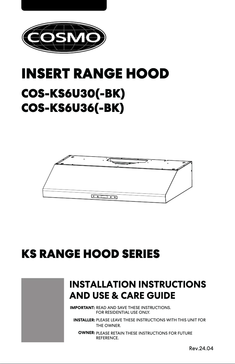 Page n°1 - Manuel utilisateur Cosmo COS-KS6U36