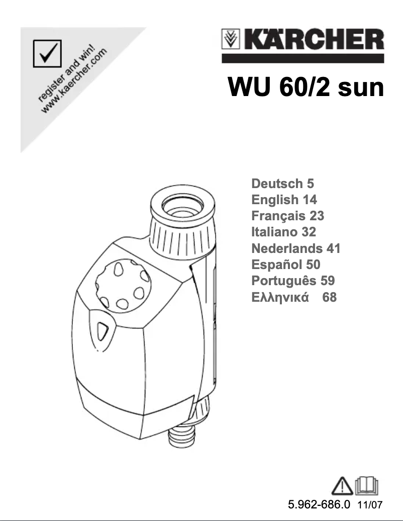 Page 1 de la notice Manuel utilisateur Kärcher WU 60/2