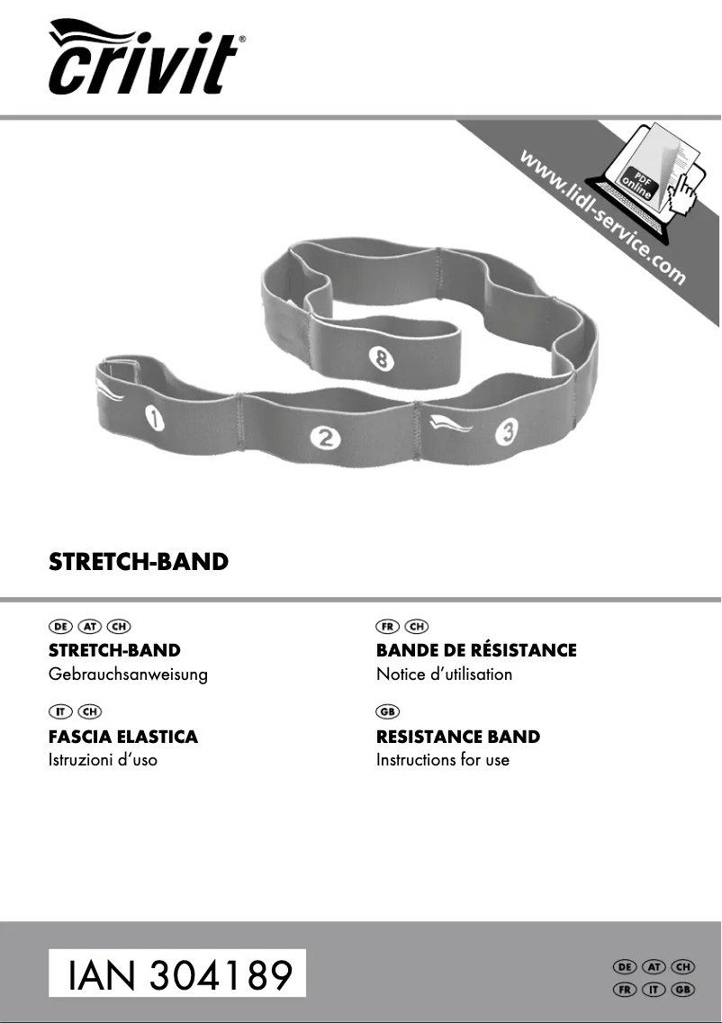 Page 1 de la notice Manuel utilisateur Crivit IAN 292889