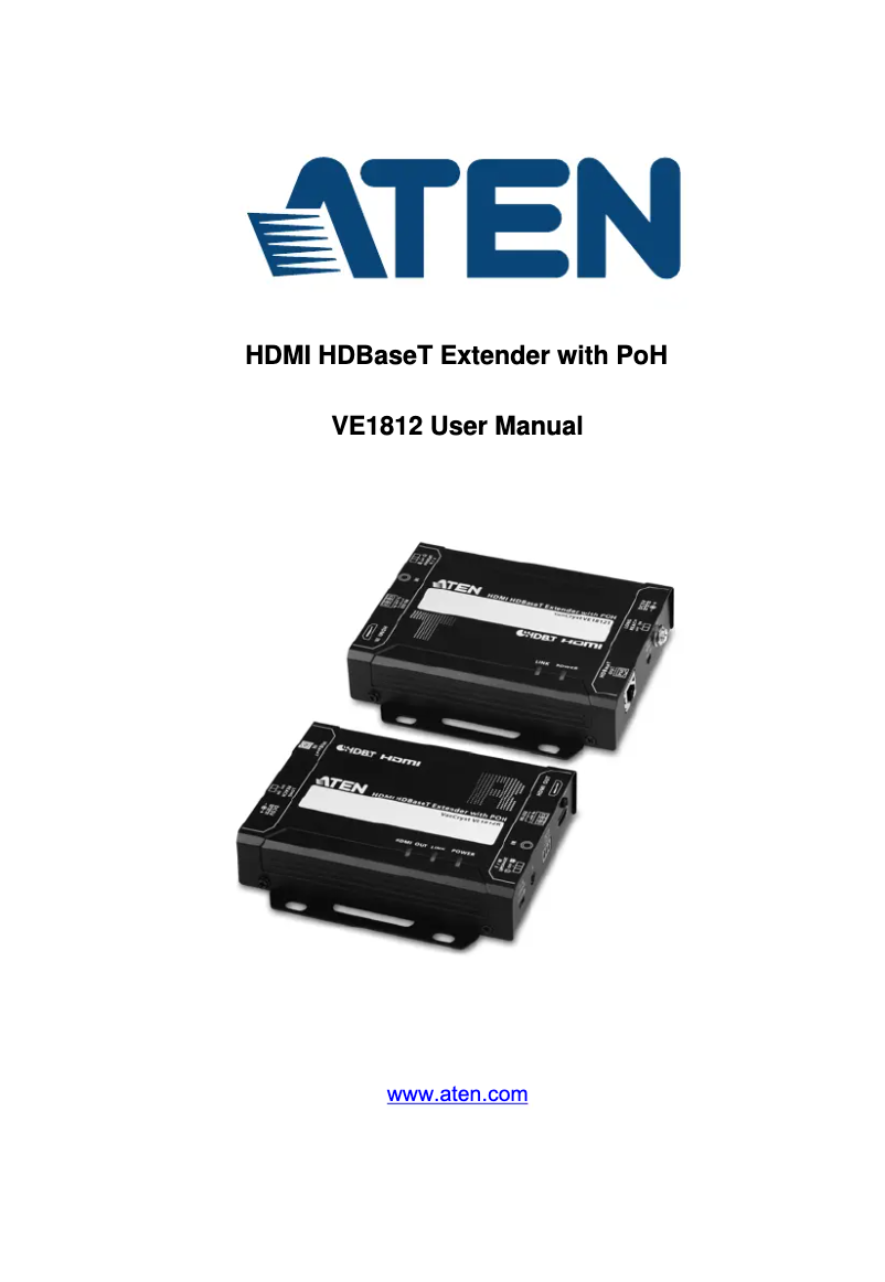 First page image of the manual for VE1812T