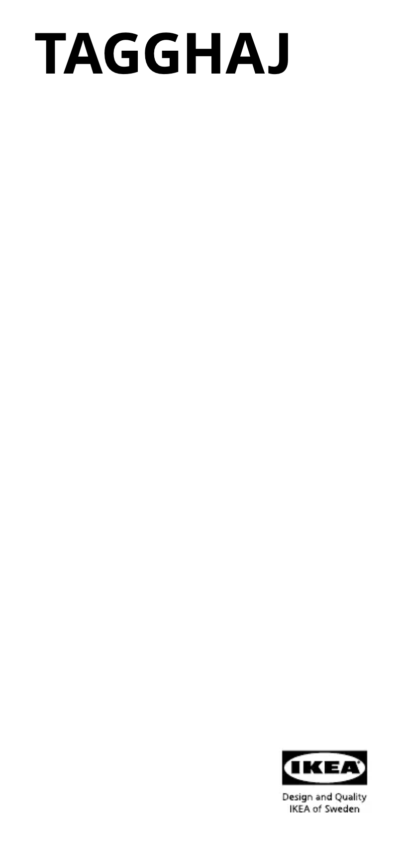 Page 1 de la notice Manuel utilisateur Ikea TAGGHAJ 005.450.39