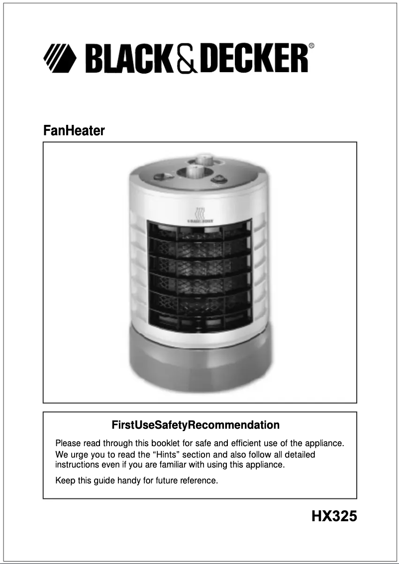 Page 1 de la notice Manuel utilisateur Black & Decker HX325