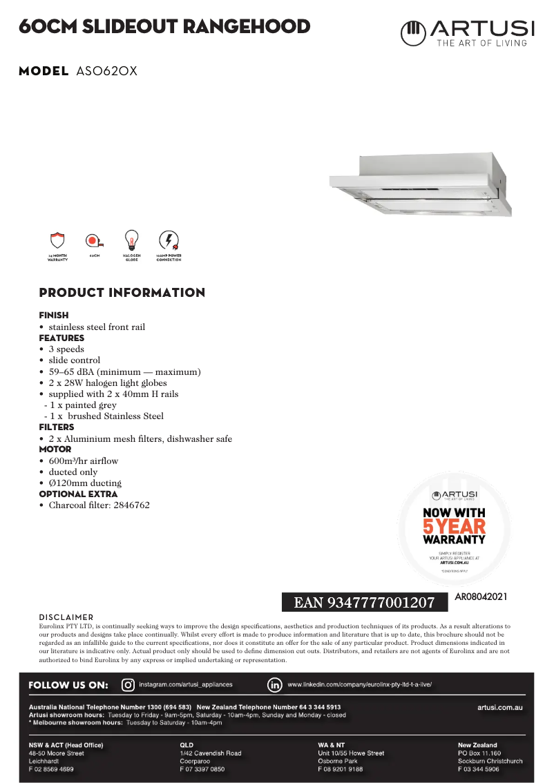 First page image of the manual for ASO620X