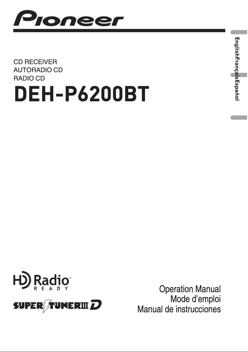 Page 1 de la notice Manuel utilisateur Pioneer DEH-P6200BT