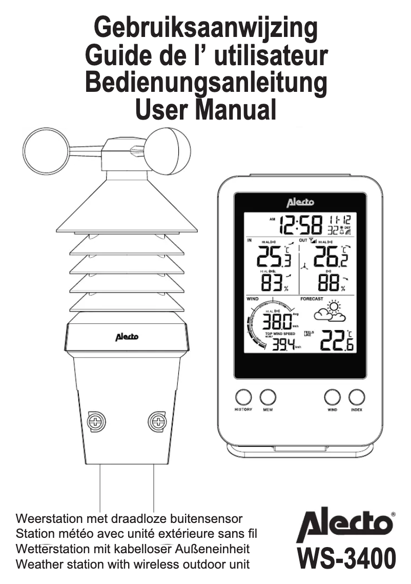 Página 1 del manual Manual de usuario Alecto WS-3400