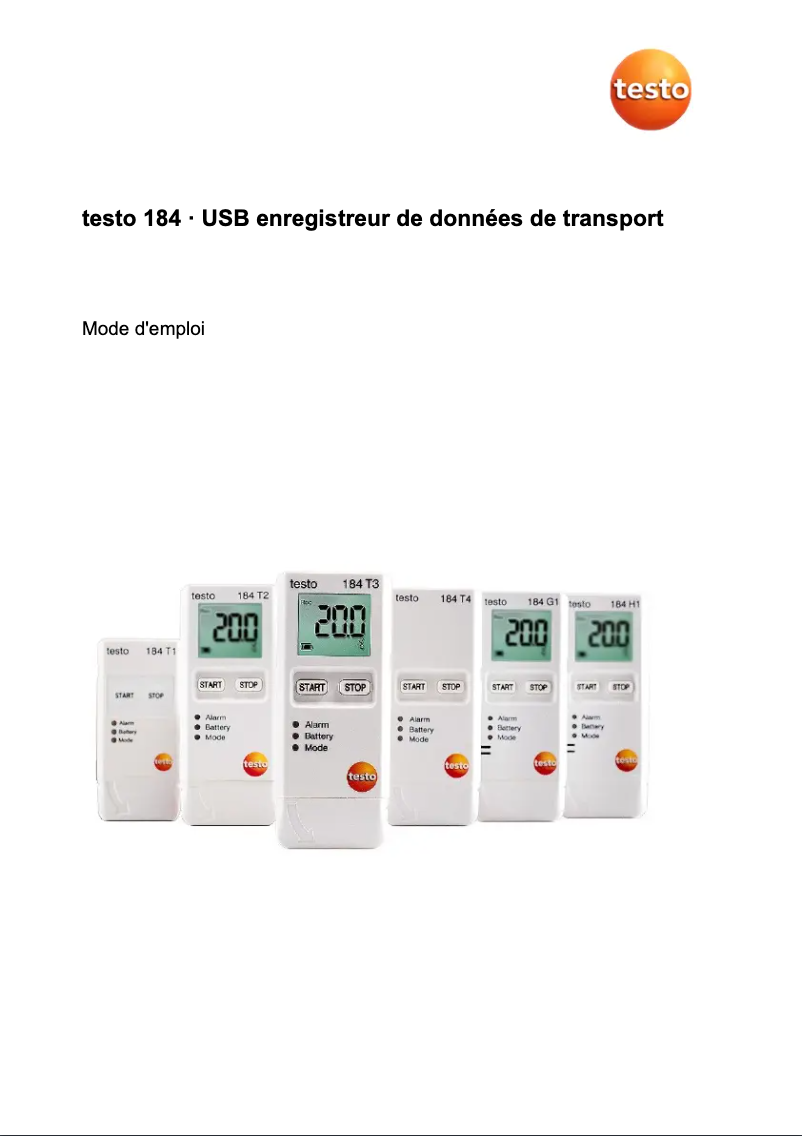 Image de la première page du manuel de l'appareil 184 T2