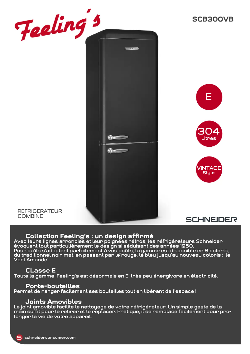 Page 1 de la notice Fiche technique Schneider SCB300VB