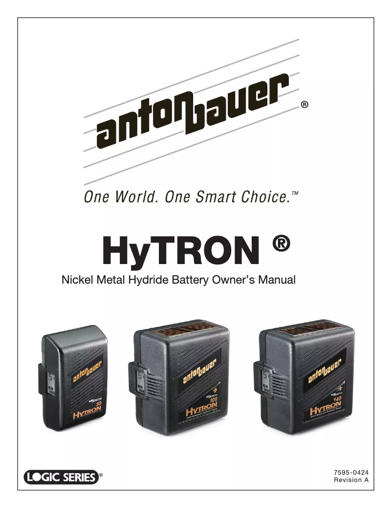 Page n°1 - Manuel utilisateur Anton/Bauer HyTRON