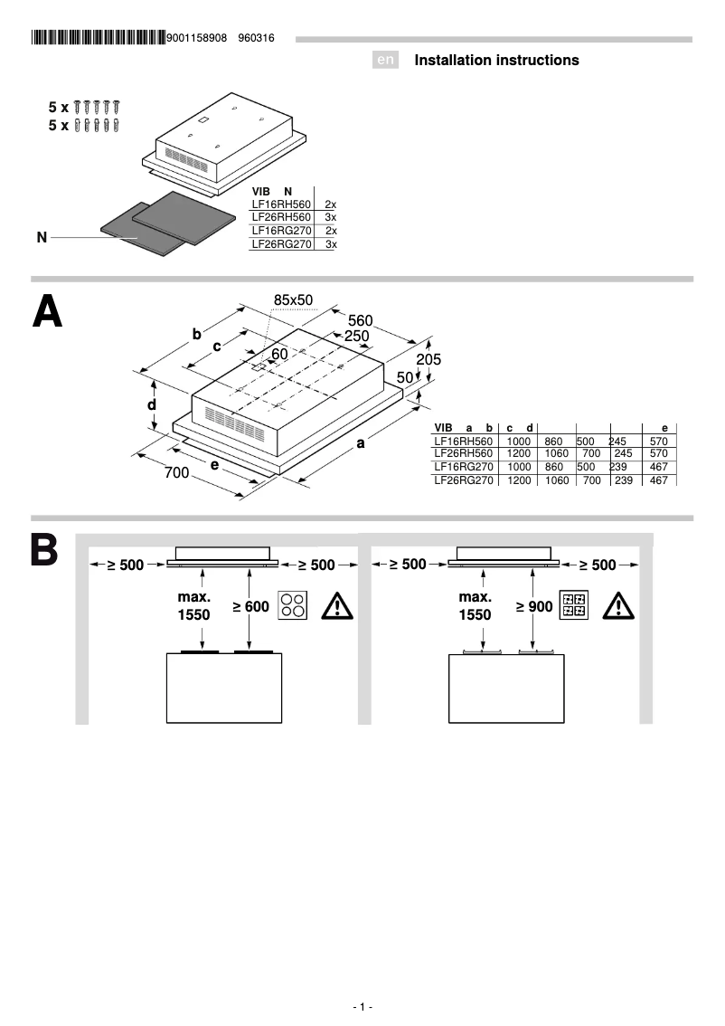Page n°1 - Guide d'installation Siemens LF16RG270