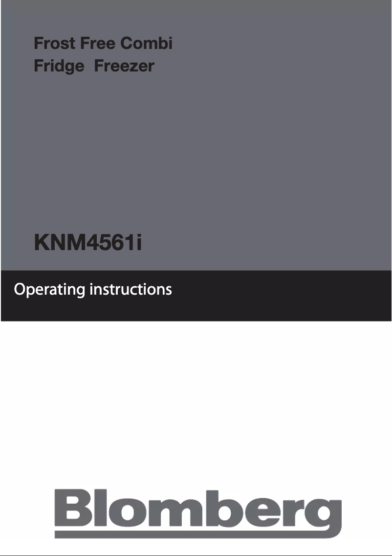 Page n°1 - Manuel utilisateur Blomberg KNM4561i