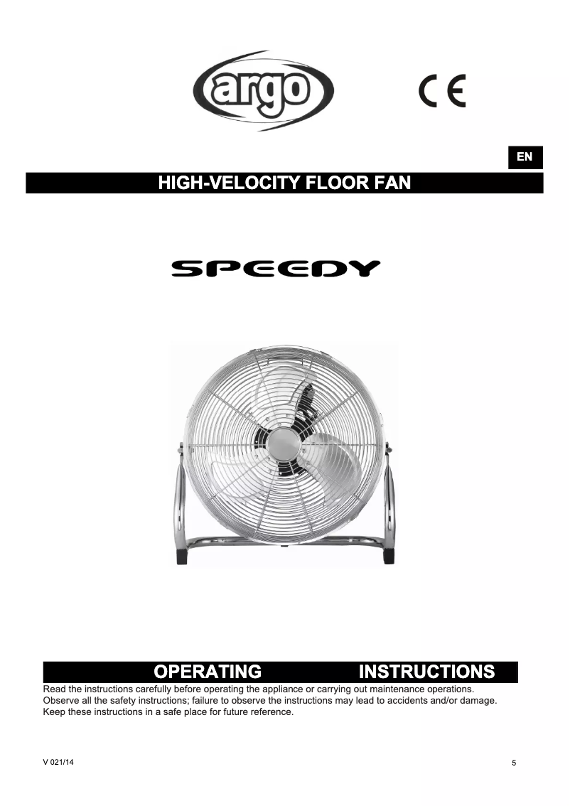 First page image of the manual for Speedy
