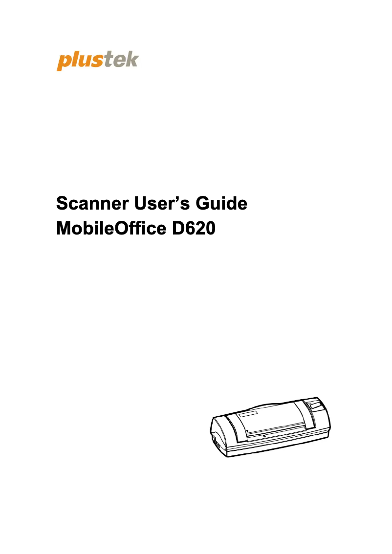 Page n°1 - Manuel utilisateur Plustek MobileOffice D620