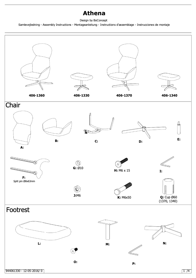 Page n°1 - Manuel utilisateur BoConcept Athena