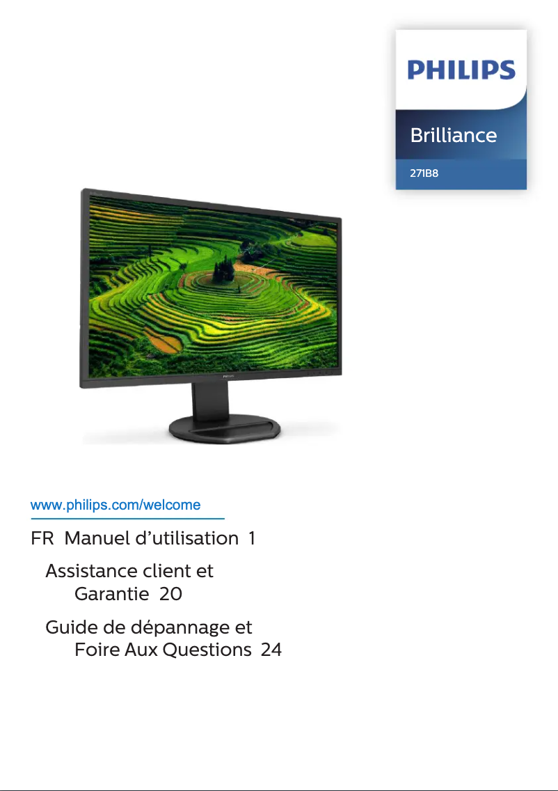 Page 1 de la notice Manuel utilisateur Philips B Line 271B8QJEB