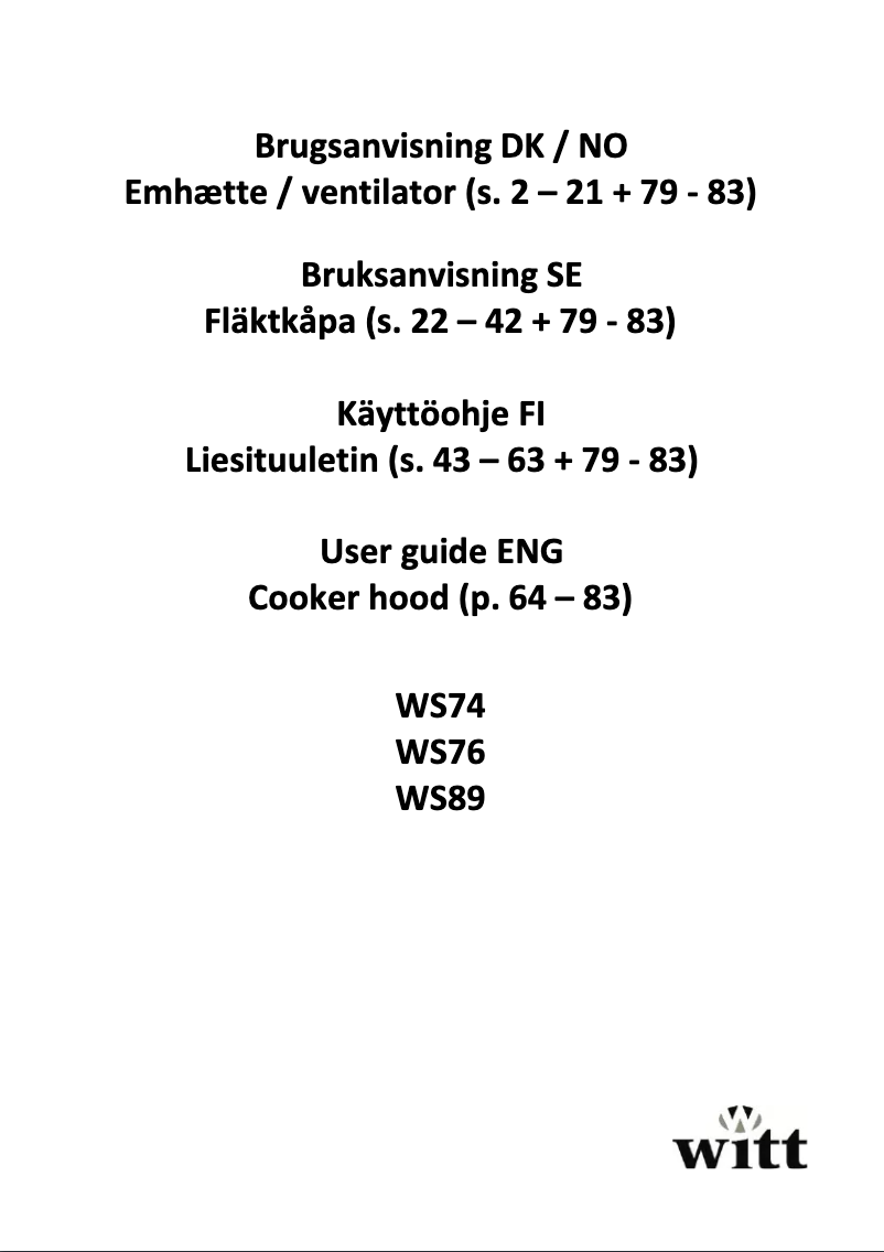 Image de la première page du manuel de l'appareil WS89