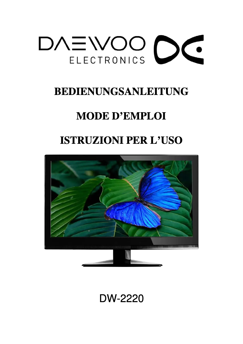 Page 1 de la notice Manuel utilisateur Daewoo DW-2220