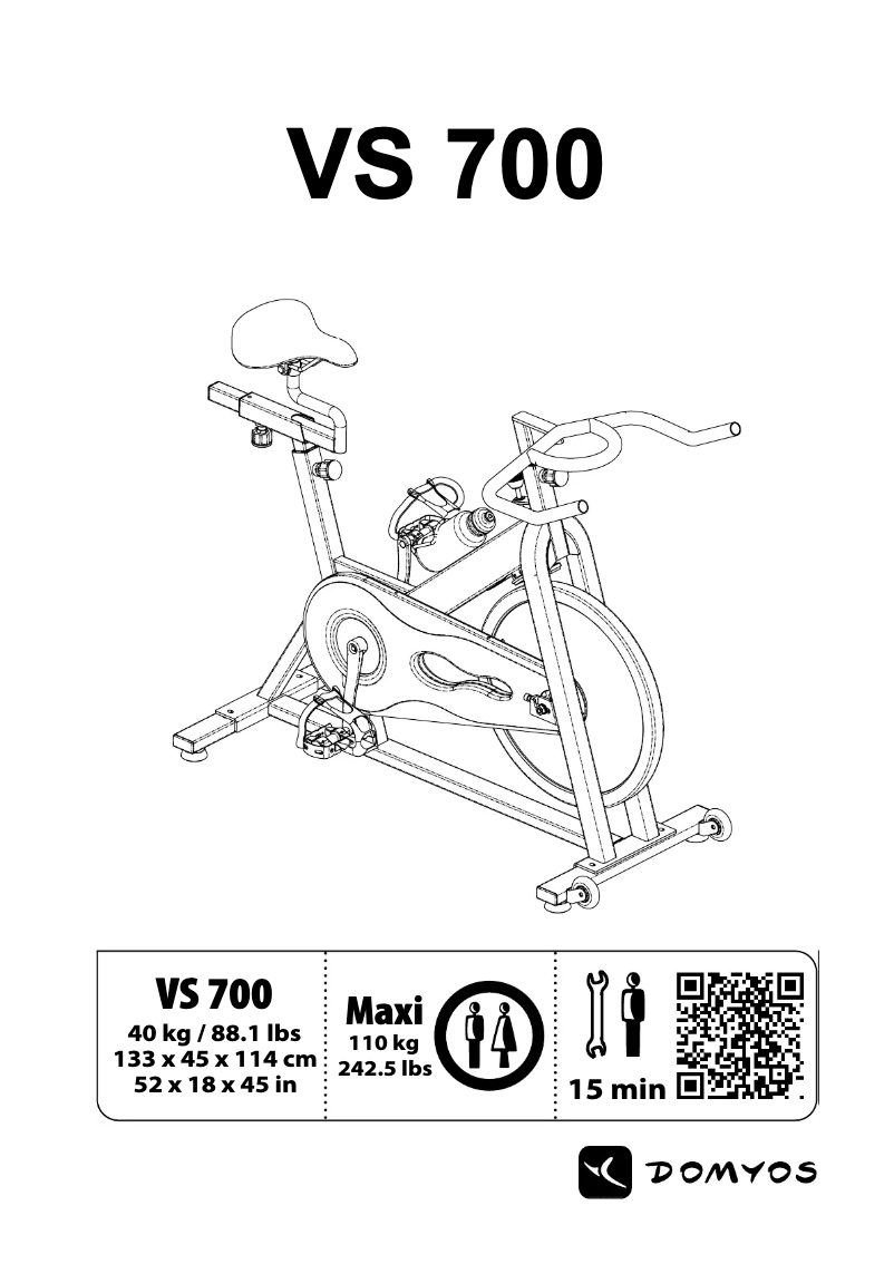 Page 1 de la notice Manuel utilisateur Domyos VS 700